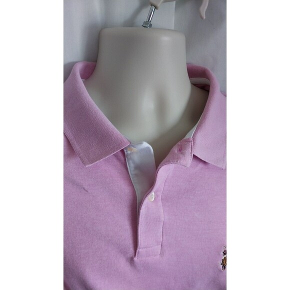 US Polo Assn Men’s Pink Polo Shirt 2XL Short Sleeve Cotton Pull-Over - Picture 2 of 6